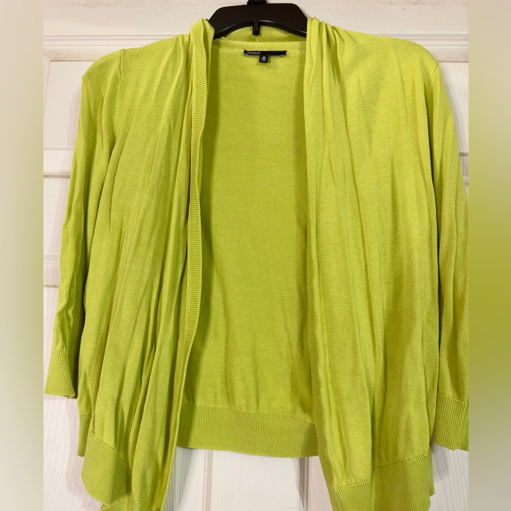 EUC Josephine Chaus Vibrant Green Women's Vintage Y2k Cardigan‎ Size M